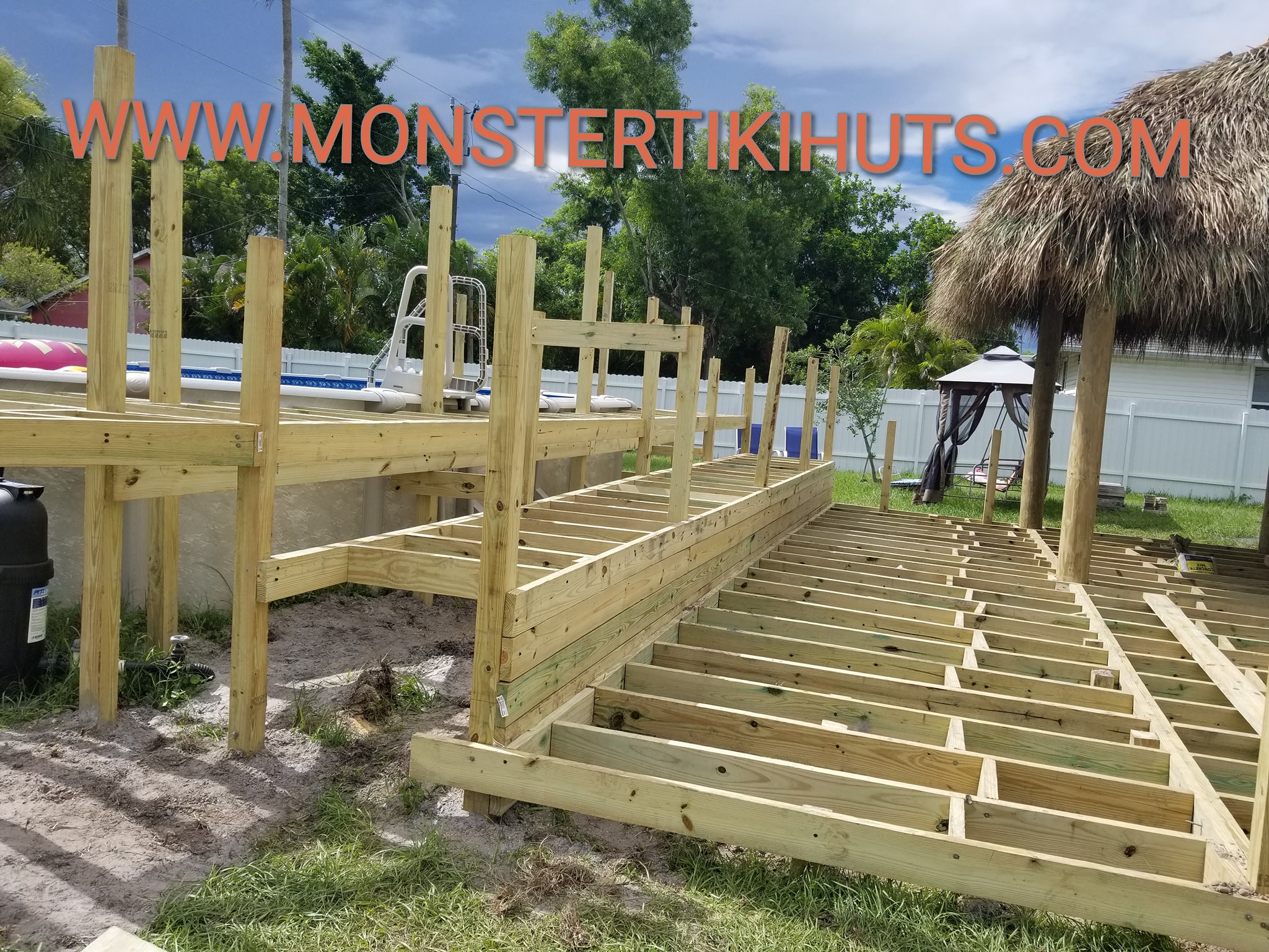 Deck 13 — Custom wooden deck build (pressure treated, Florida)