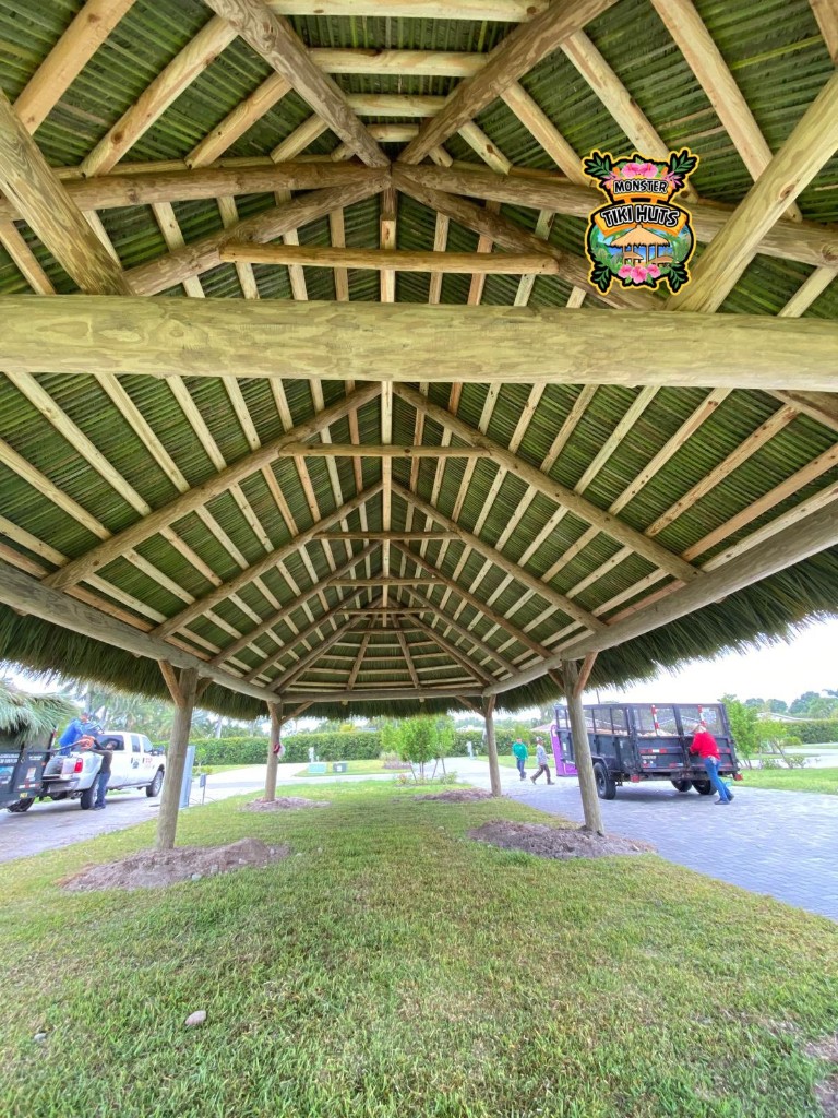 Tiki Hut Interior Rafters