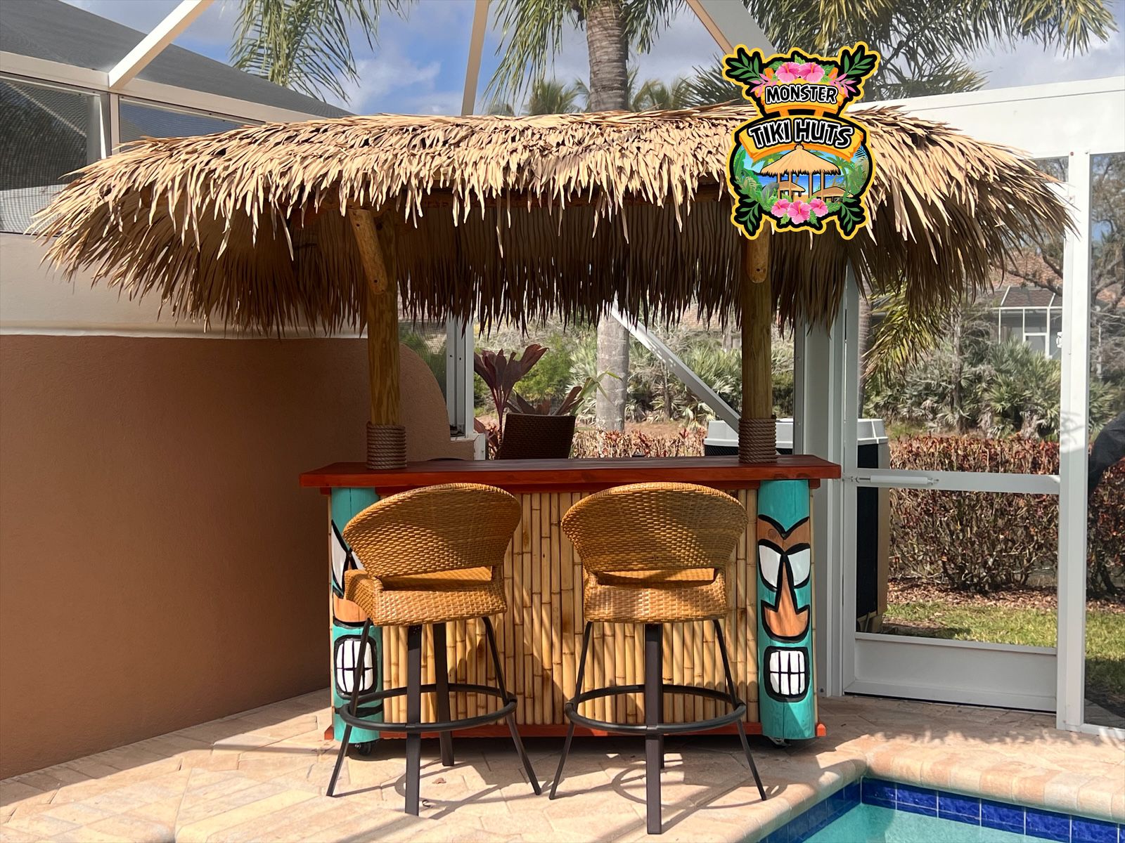 Tiki Bar 1 — Custom tiki bar build (poolside, backyard, or commercial)