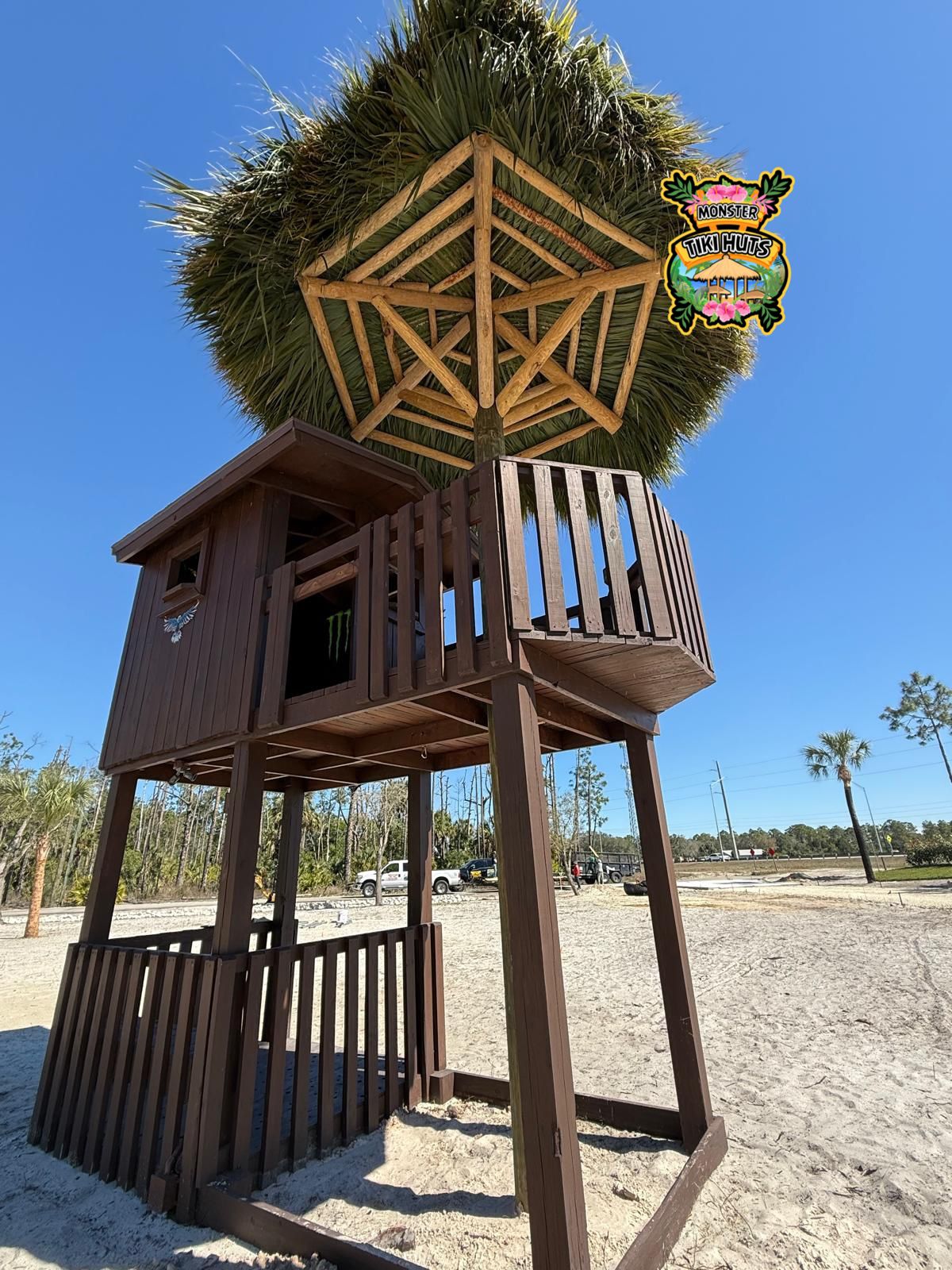 Single post tiki hut umbrella — dock 1