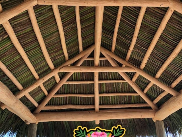 Rectangular Tiki hut, Backyard Tiki Huts, Florida Tiki Huts, Thatch Roofs,Cypress Tiki Huts